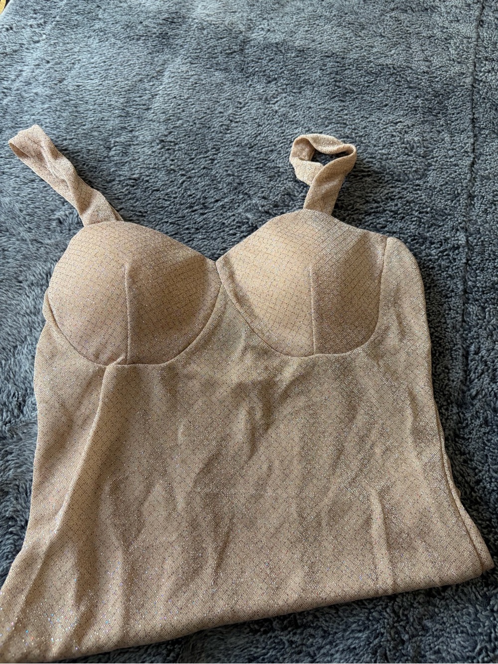 Shimmery Champagne Bustier Bodysuit